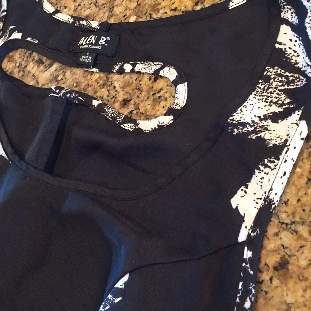Allen B Black Floral Sheer Mini Dress - Picture 4 of 7
